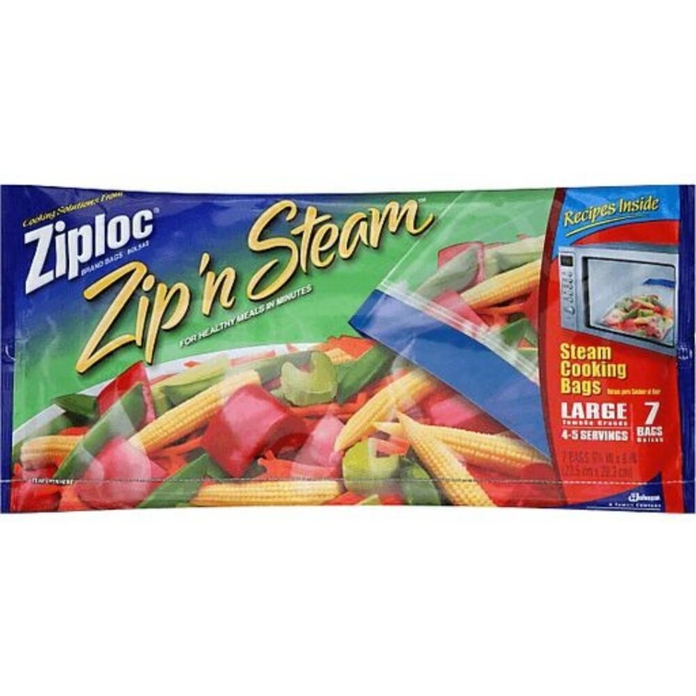 ZIPLOC Zip 'N Steam Large Steam Cooking Bags, 7 bags